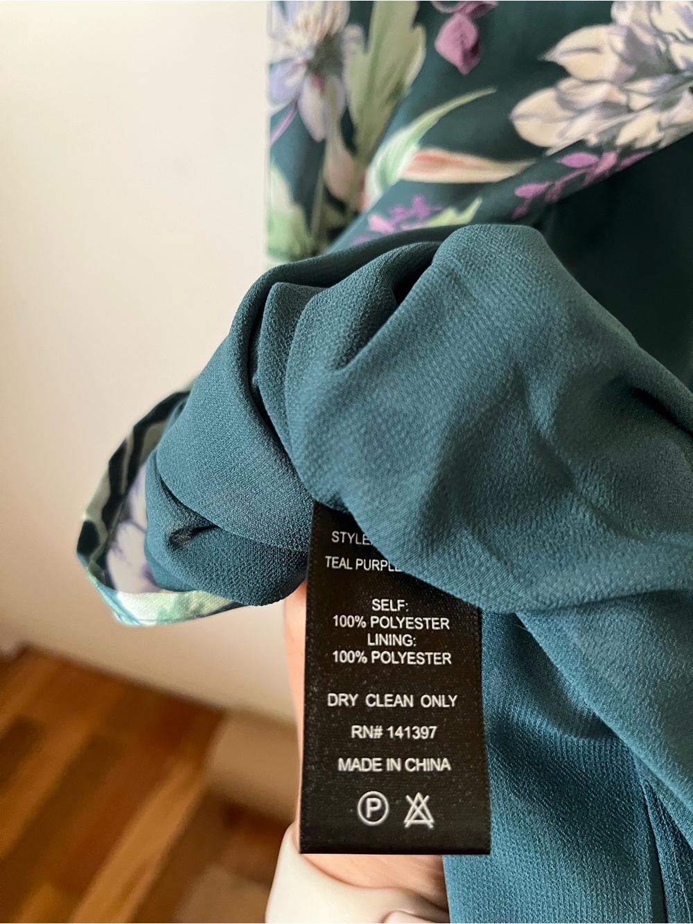 NWT ASTR the Label Dark Floral Teal Cutout Maxi Dress 🩵🖤💜 - Picture 7 of 7